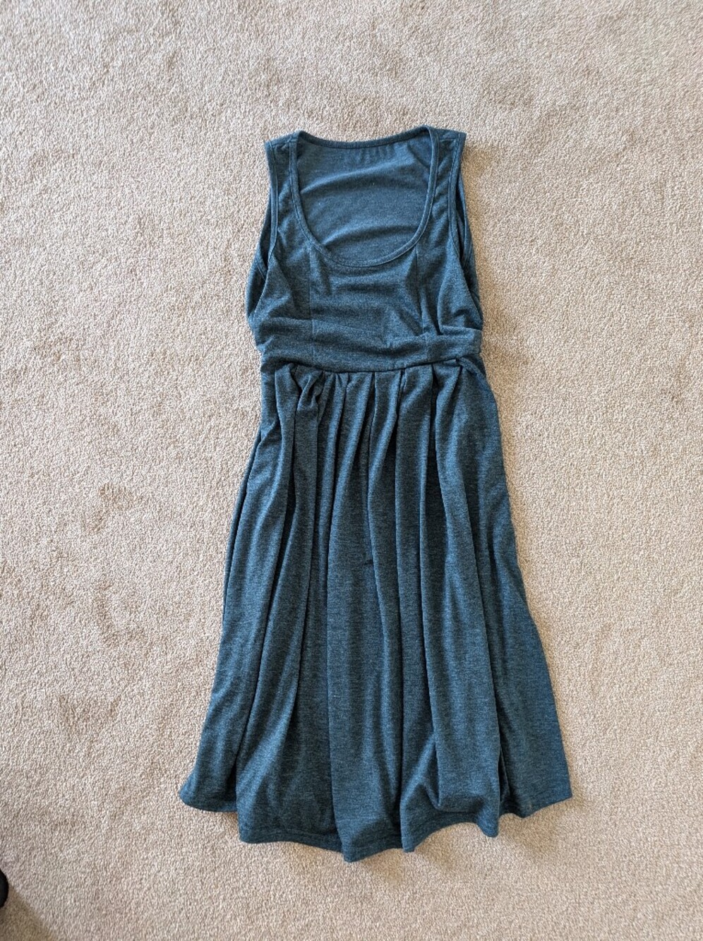 Sleeveless Heathered Teal Midi Dress